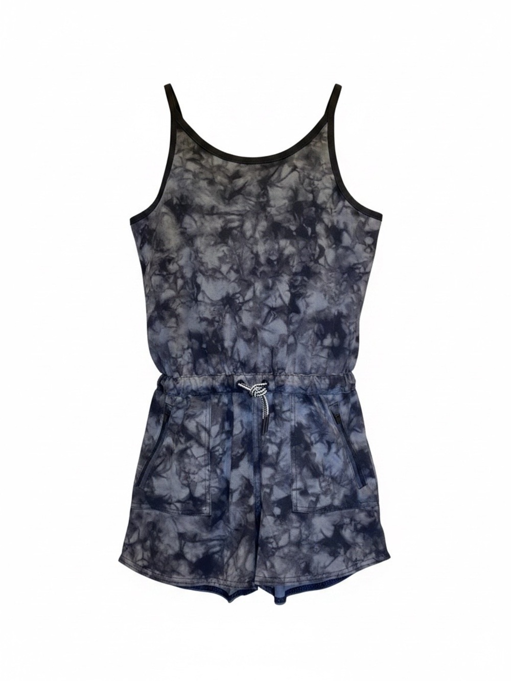 Athleta Girl - Tie-Dye Black & Gray Sleeveless Romper - Size M (8-10)